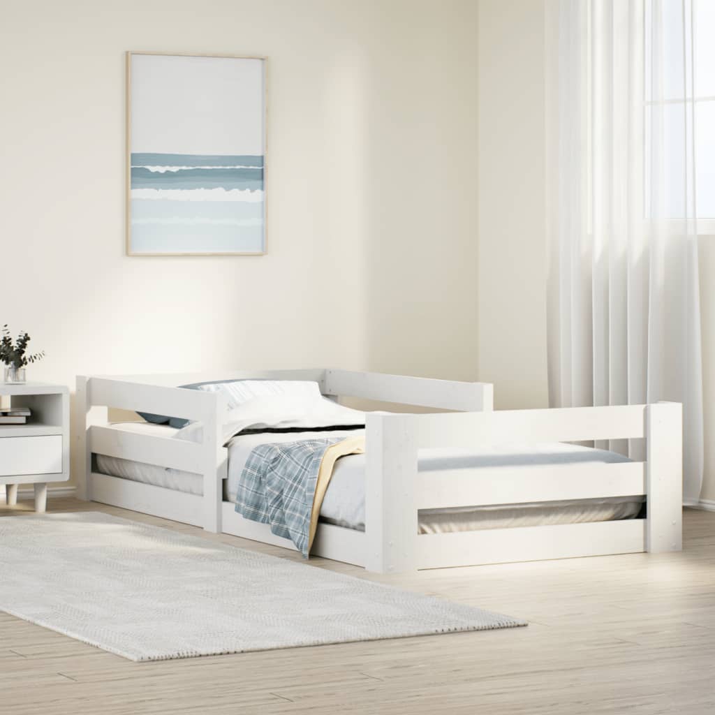 vidaXL Rama łóżka bez materaca biała 80x160 cm sosnowa