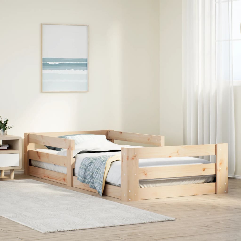 vidaXL Rama łóżka bez materaca, 75x190 cm, lite drewno sosnowe