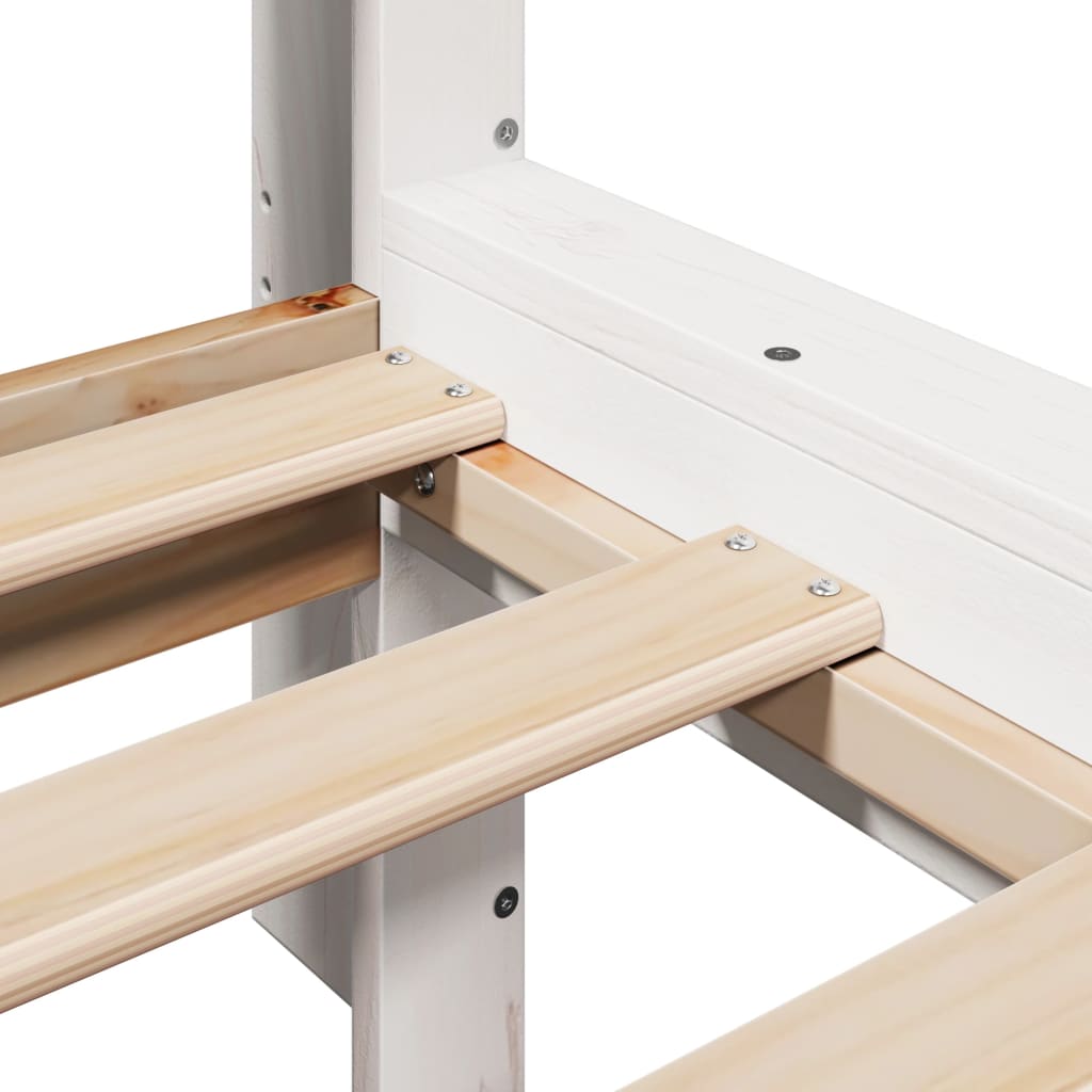 vidaXL Łóżko z regałem, bez materaca, białe, 90x190 cm, sosnowe