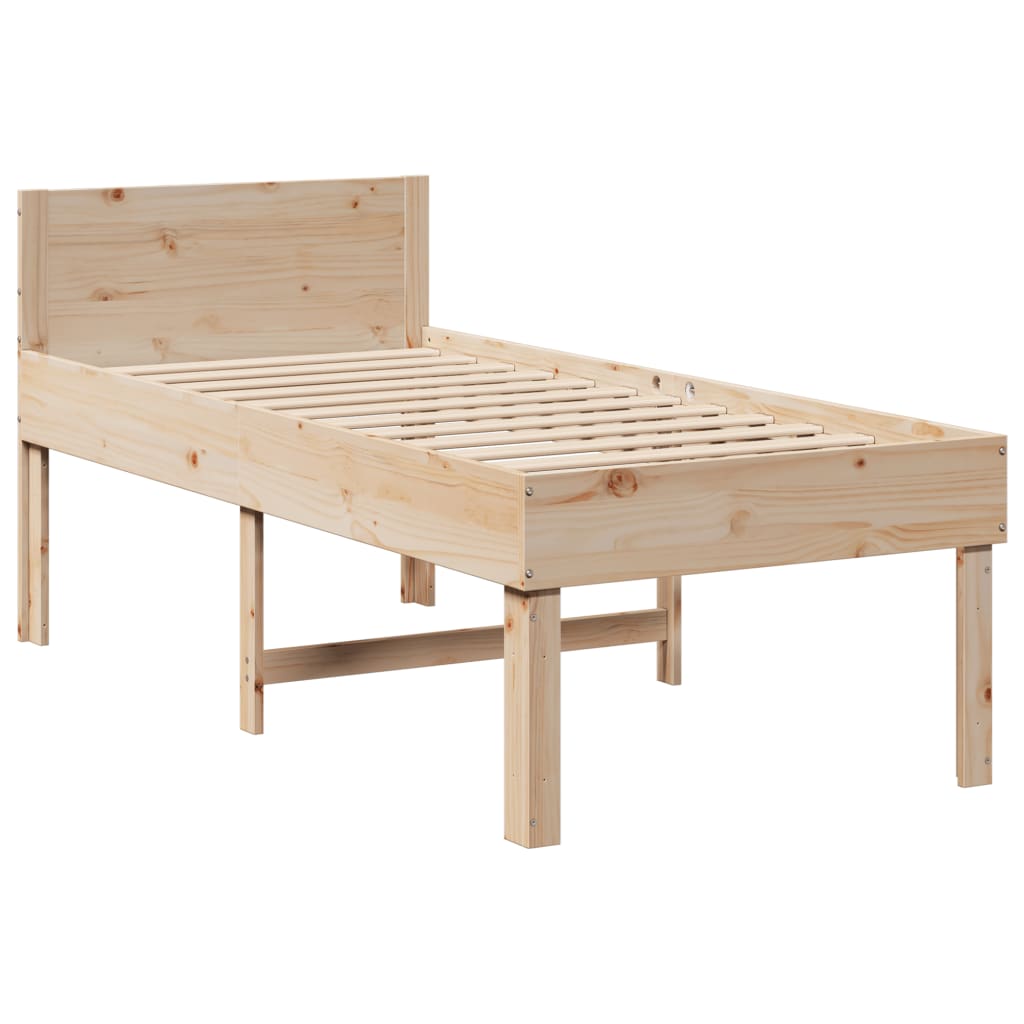 vidaXL Rama łóżka bez materaca, 90x190 cm, lite drewno sosnowe