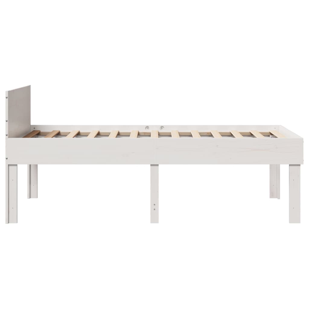 vidaXL Rama łóżka bez materaca, biała, 90x190 cm, lite drewno sosnowe