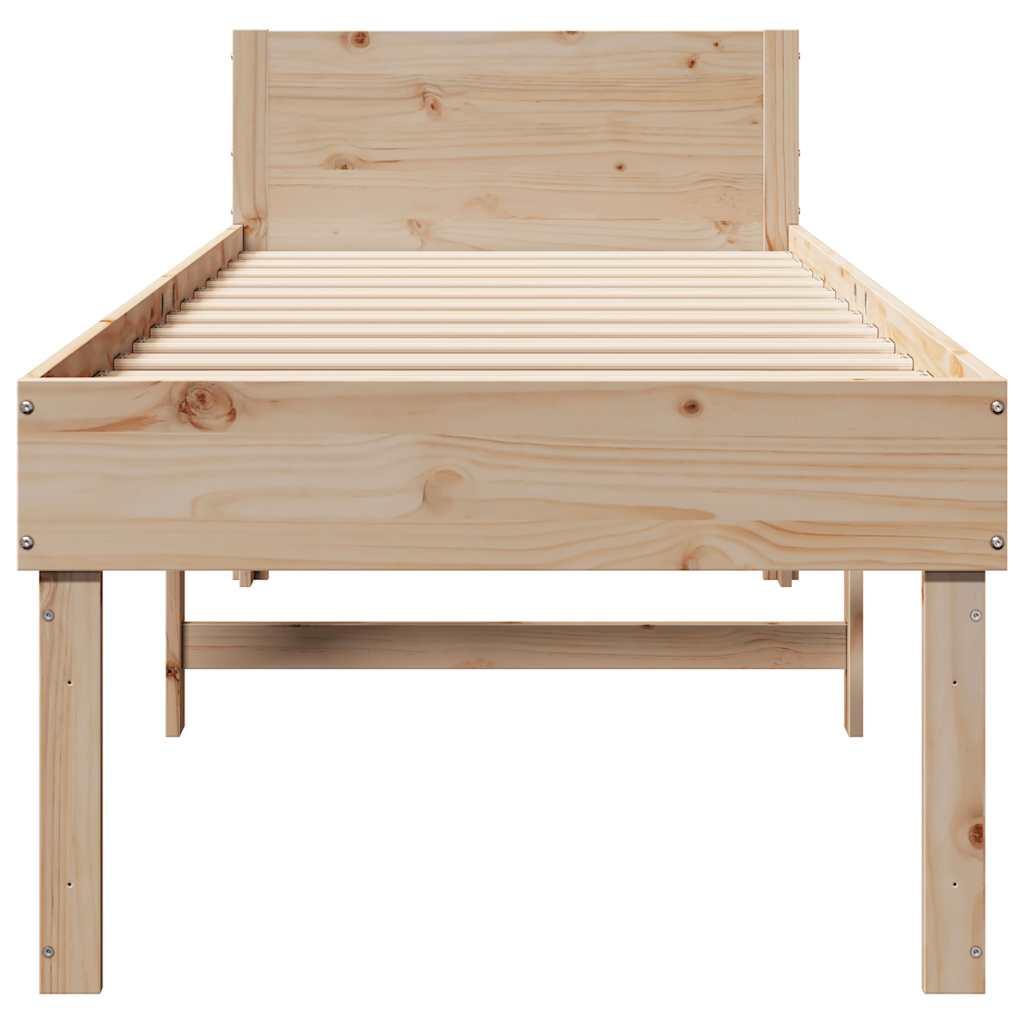 vidaXL Rama łóżka bez materaca, 75x190 cm, lite drewno sosnowe
