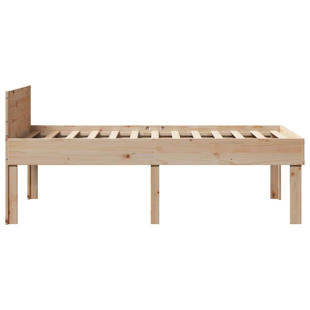 vidaXL Rama łóżka bez materaca, 75x190 cm, lite drewno sosnowe