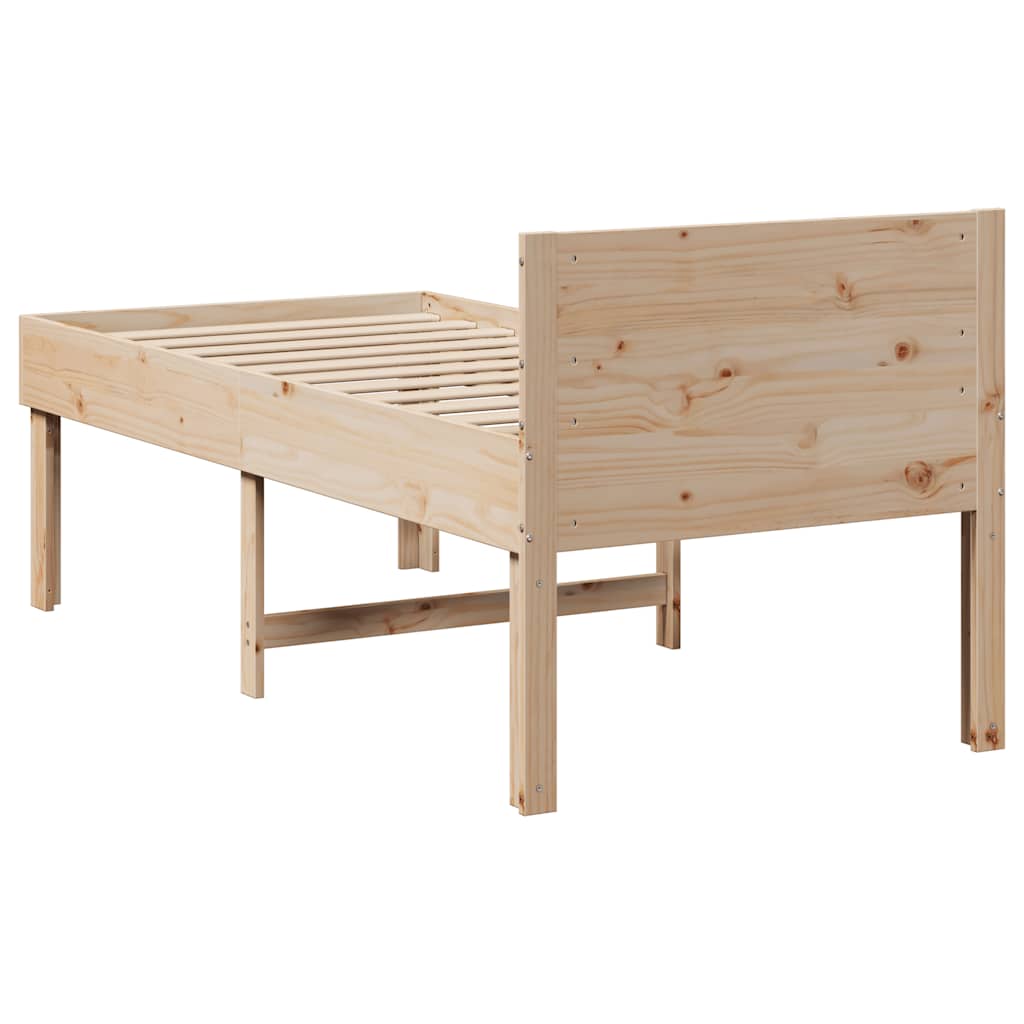 vidaXL Rama łóżka bez materaca, 75x190 cm, lite drewno sosnowe