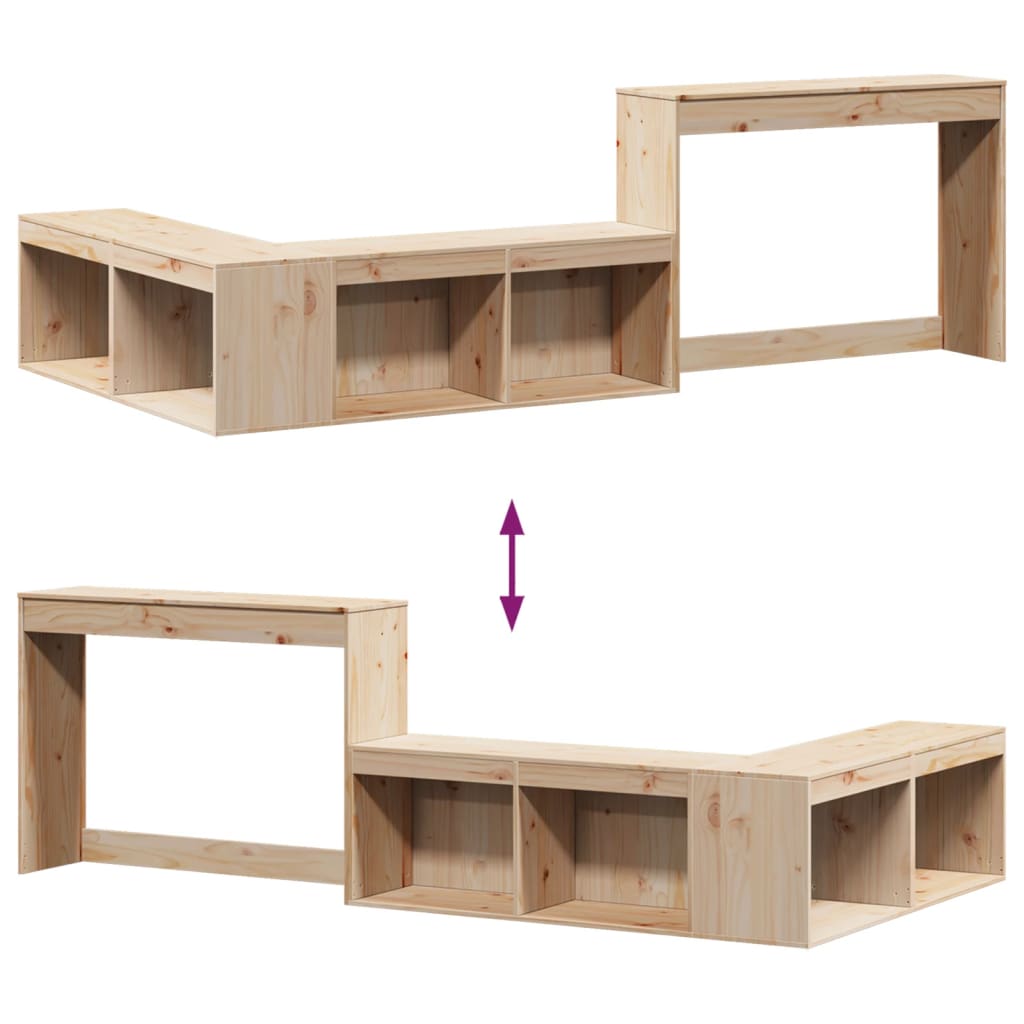 vidaXL Szafka nocna z biurkiem 232x122x75 cm Drewno lite sosnowe