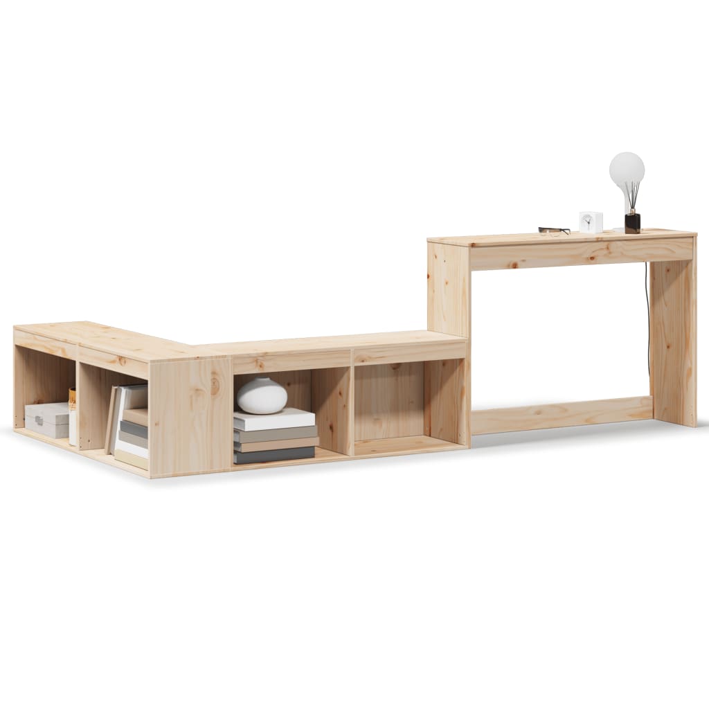 vidaXL Szafka nocna z biurkiem, 222x107x75 cm, lite drewno sosnowe