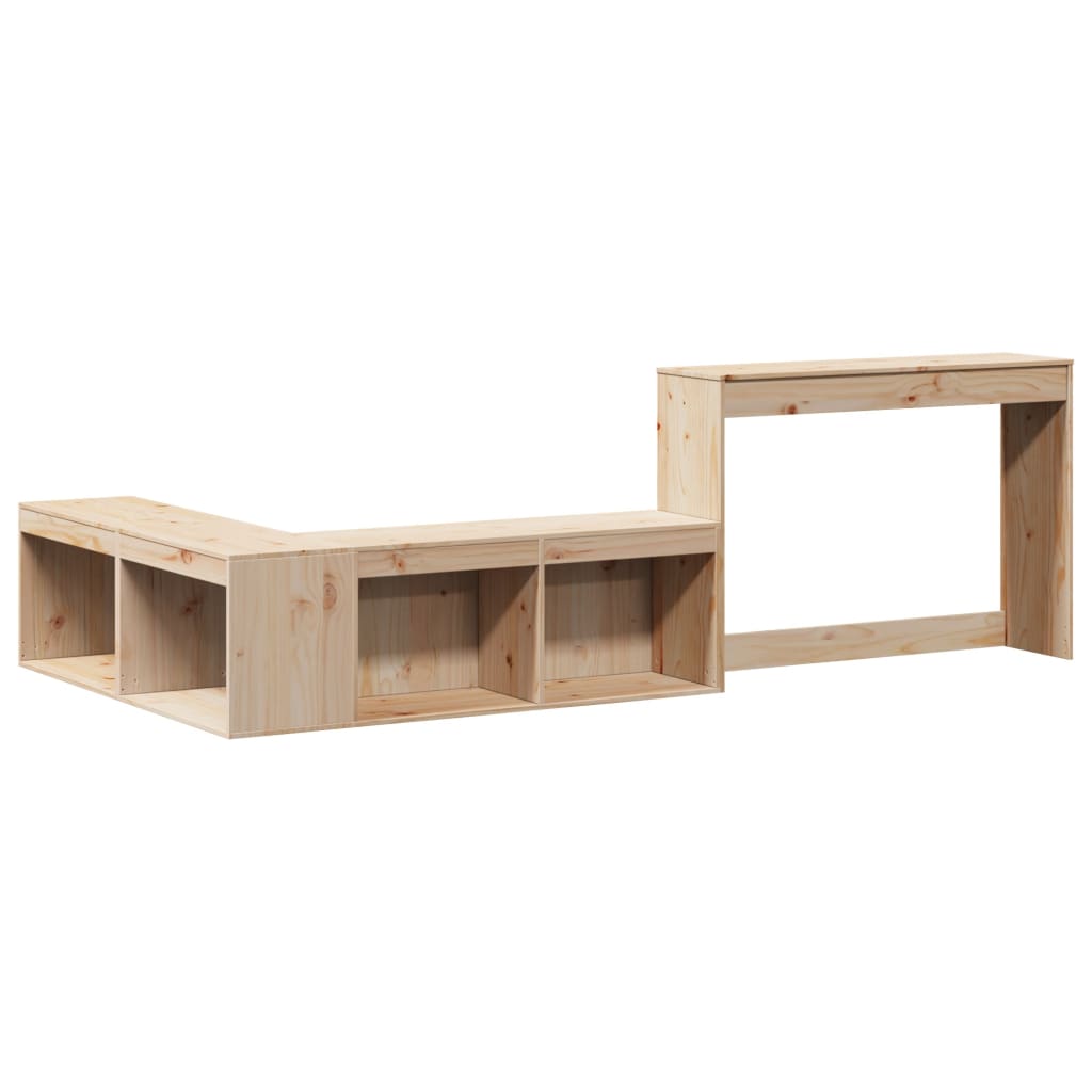 vidaXL Szafka nocna z biurkiem, 222x107x75 cm, lite drewno sosnowe
