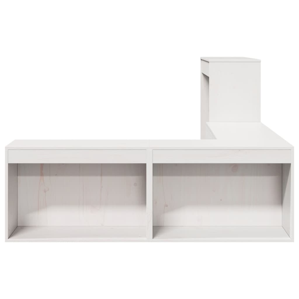 vidaXL Szafka nocna z biurkiem, biała, 222x107x75 cm, drewno sosnowe