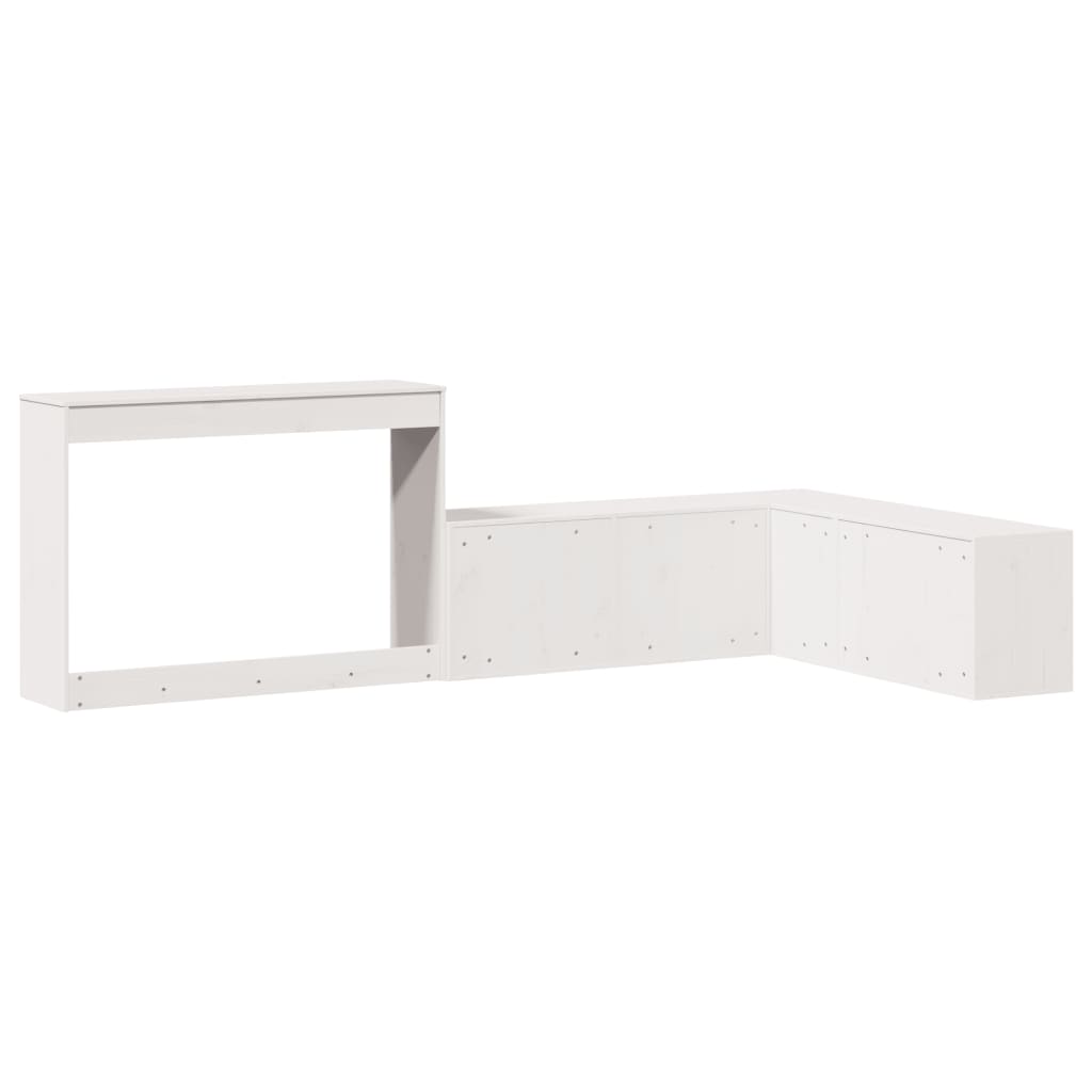 vidaXL Szafka nocna z biurkiem, biała, 222x107x75 cm, drewno sosnowe
