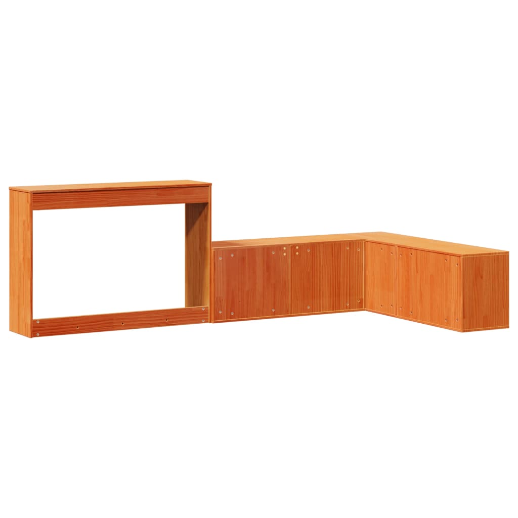 vidaXL Szafka nocna z biurkiem, woskowy brąz, 222x107x75 cm, sosna