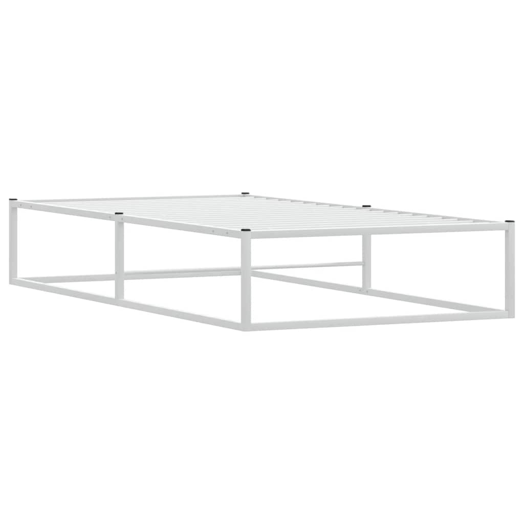 vidaXL Rama łóżka bez materaca, biała, 90x200 cm, metalowa