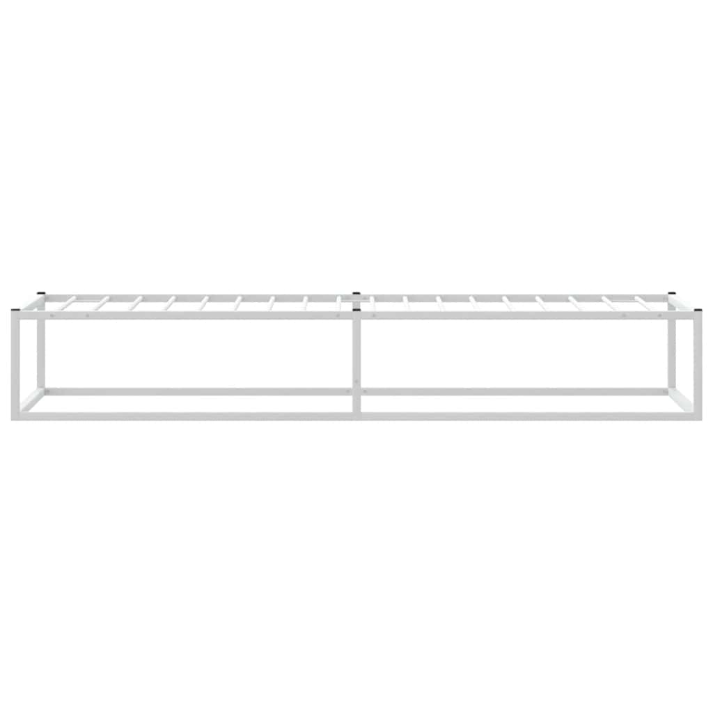 vidaXL Rama łóżka bez materaca, biała, 90x200 cm, metalowa