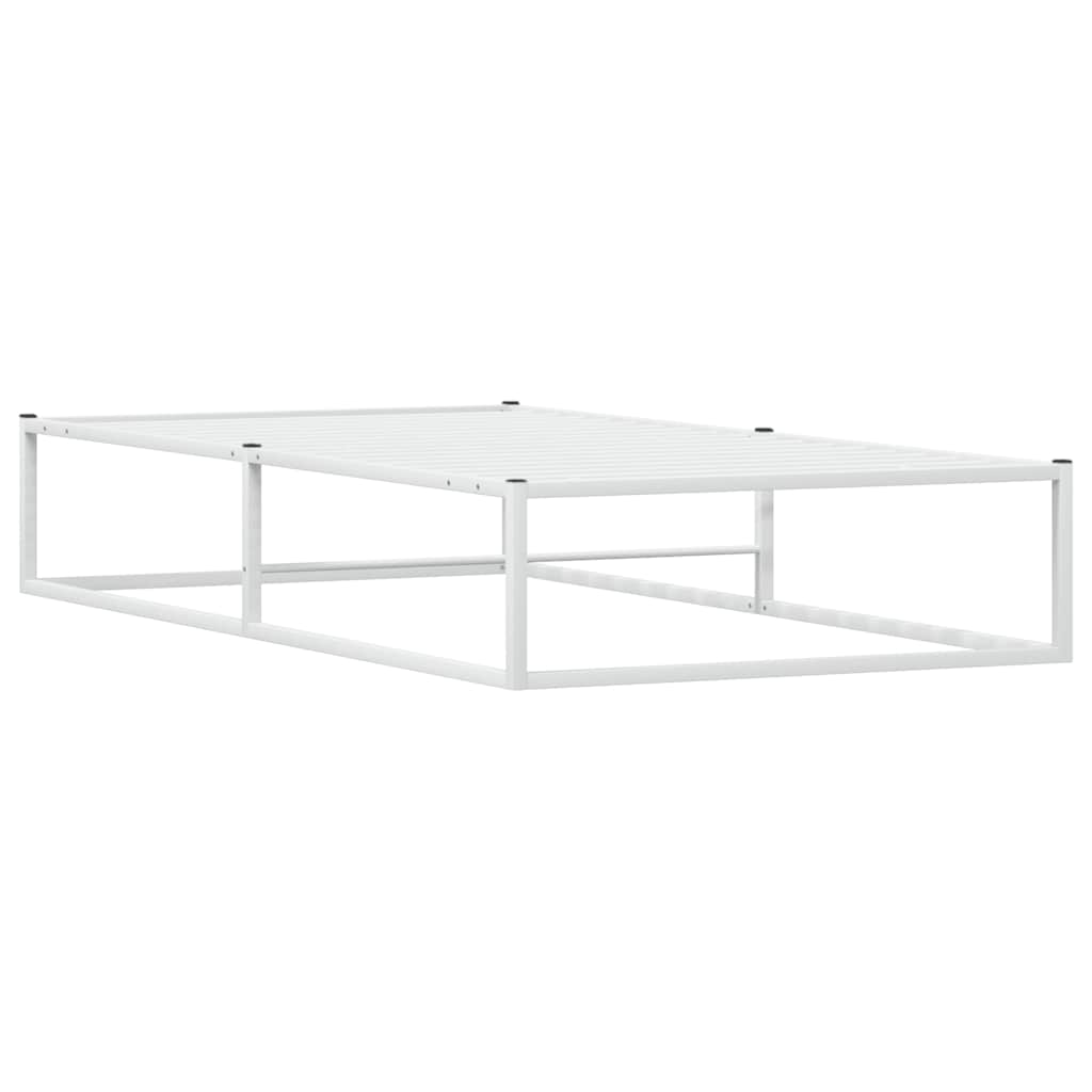vidaXL Rama łóżka bez materaca, biała, 90x200 cm, metalowa