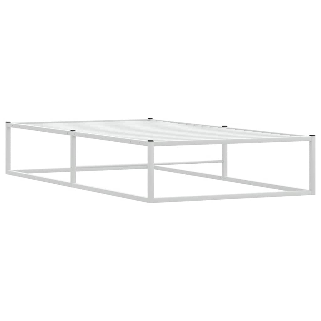 vidaXL Rama łóżka bez materaca, biała, 100x200 cm, stal