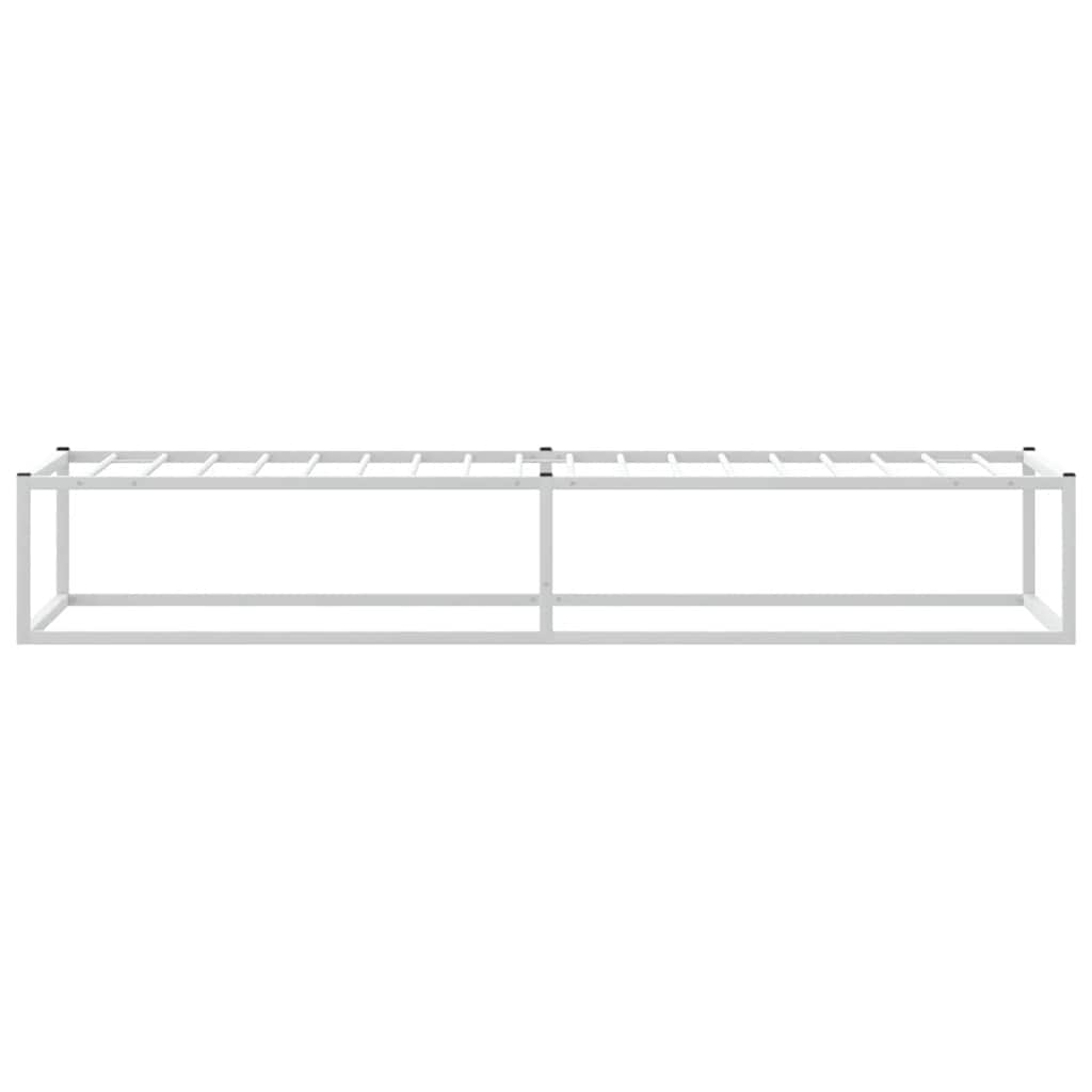vidaXL Rama łóżka bez materaca, biała, 100x200 cm, stal