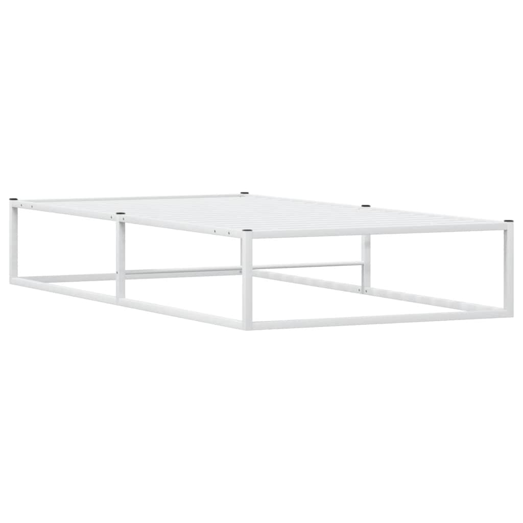 vidaXL Rama łóżka bez materaca, biała, 100x200 cm, stal