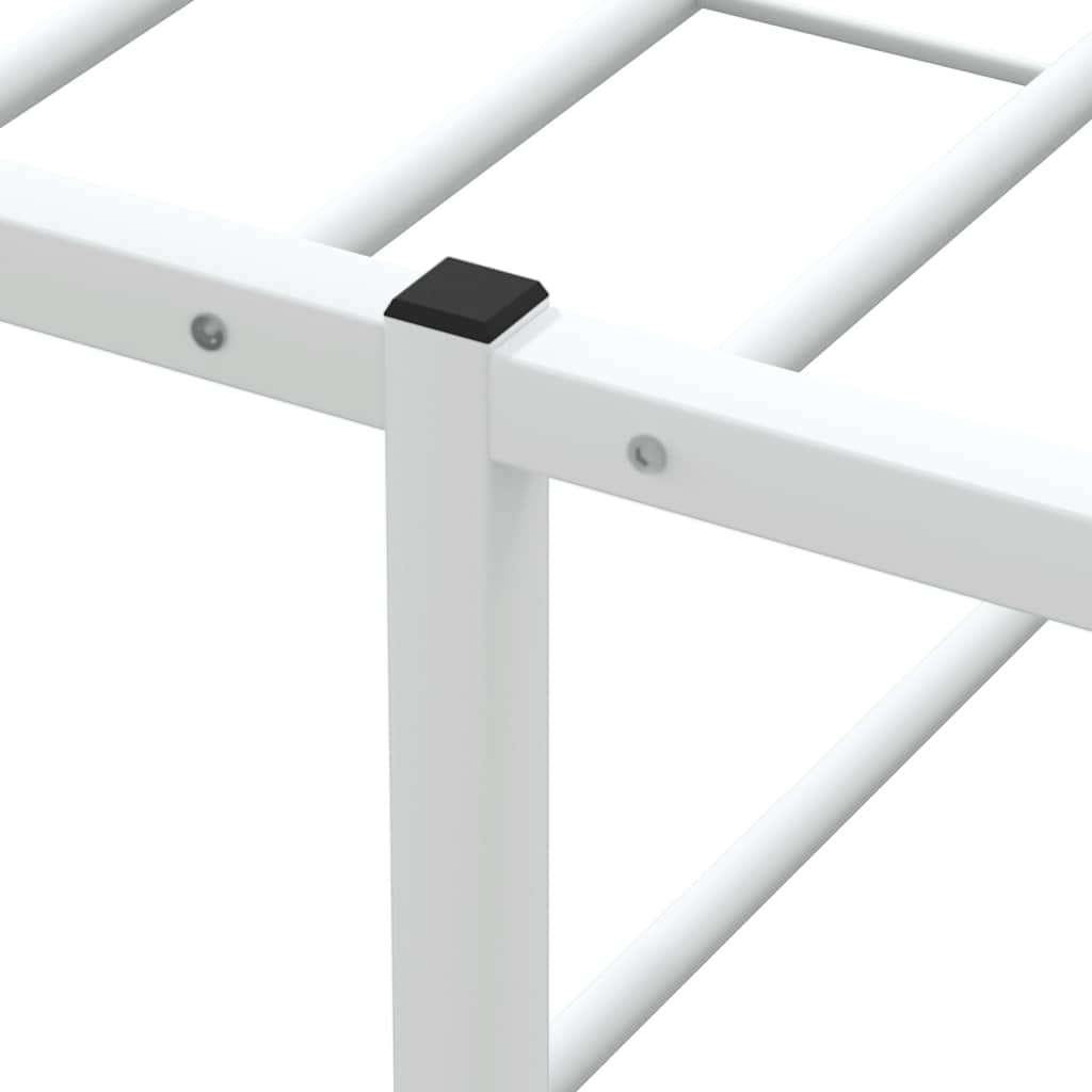 vidaXL Rama łóżka bez materaca, biała, 100x200 cm, stal