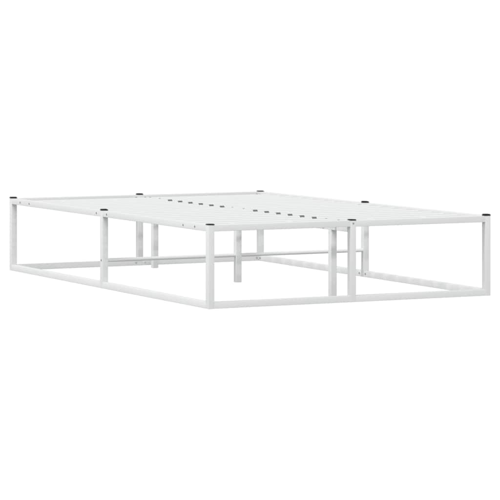 vidaXL Rama łóżka bez materaca, biała, 120x200 cm, stal