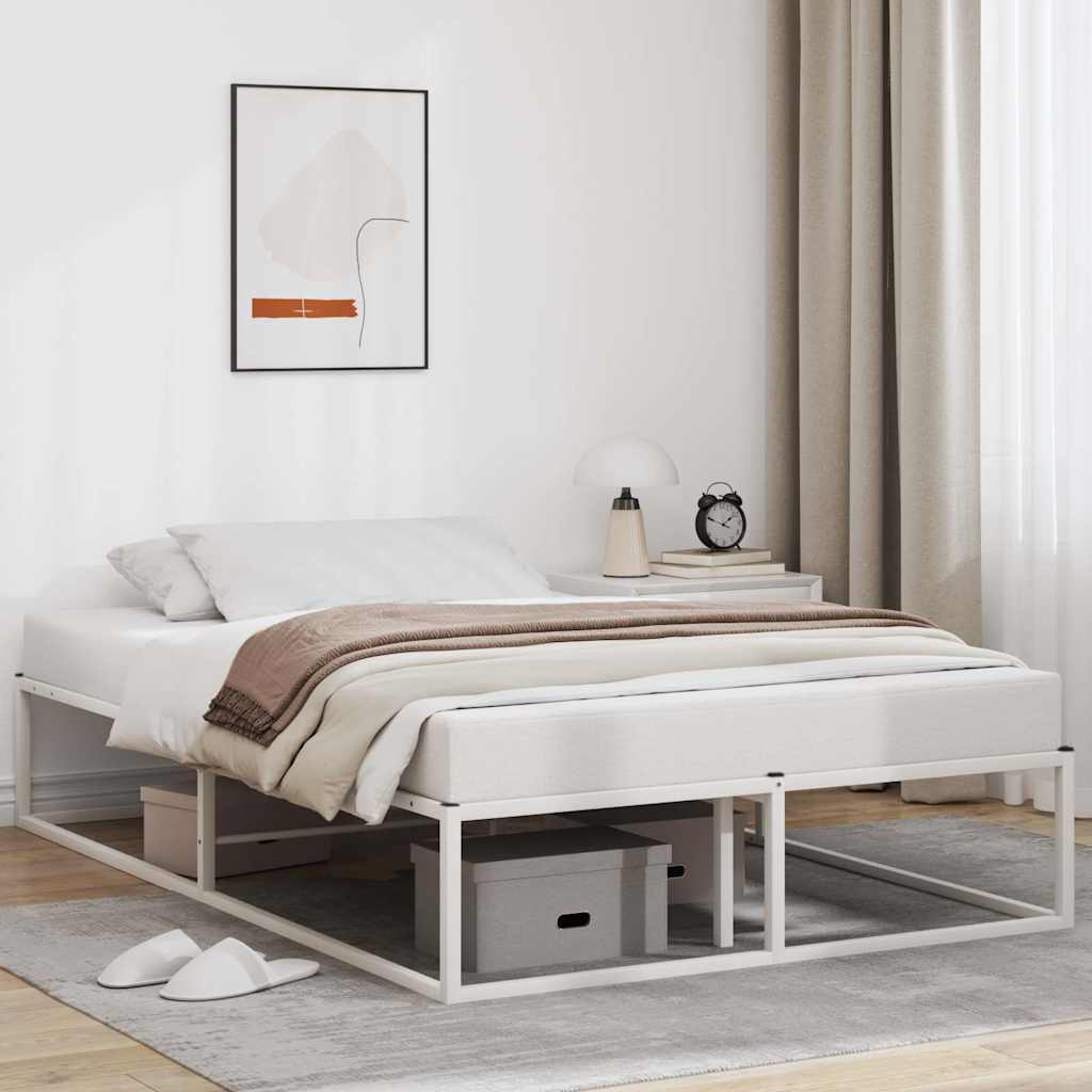 vidaXL Rama łóżka bez materaca, biała, 120x200 cm, stal
