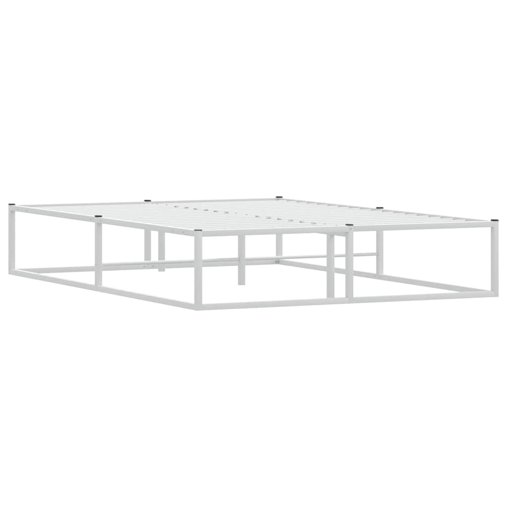 vidaXL Rama łóżka bez materaca, biała, 140x200 cm, stal