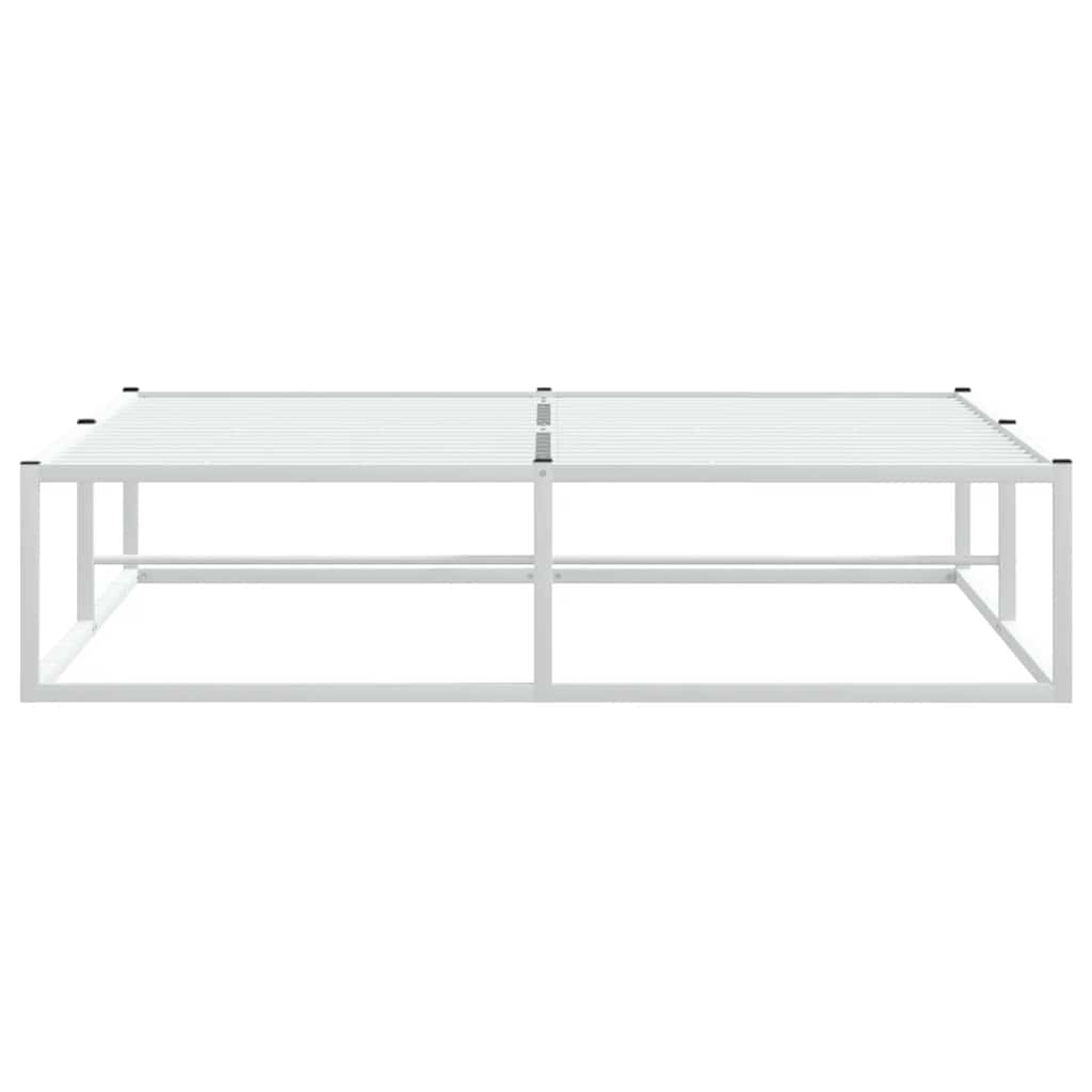 vidaXL Rama łóżka bez materaca, biała, 140x200 cm, stal