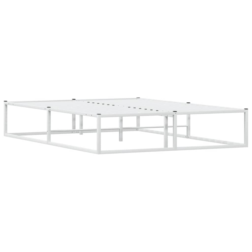 vidaXL Rama łóżka bez materaca, biała, 140x200 cm, stal