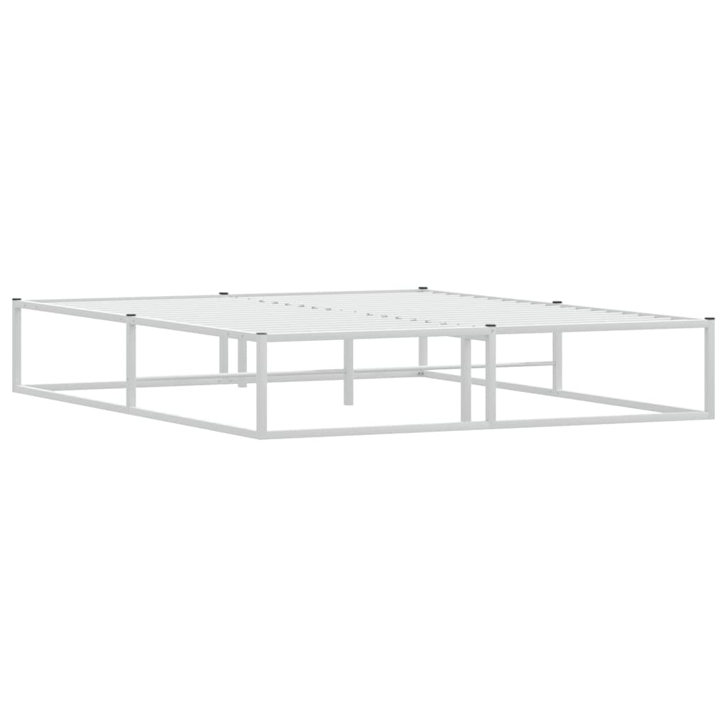 vidaXL Rama łóżka bez materaca, biała, 160x200 cm, stal