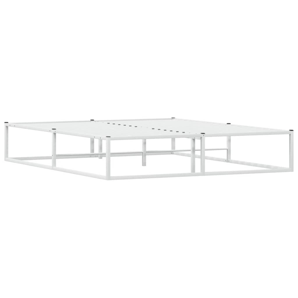 vidaXL Rama łóżka bez materaca, biała, 160x200 cm, stal