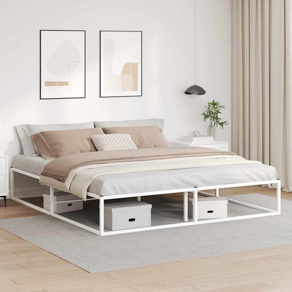 vidaXL Rama łóżka bez materaca, biała, 180x200 cm, stal