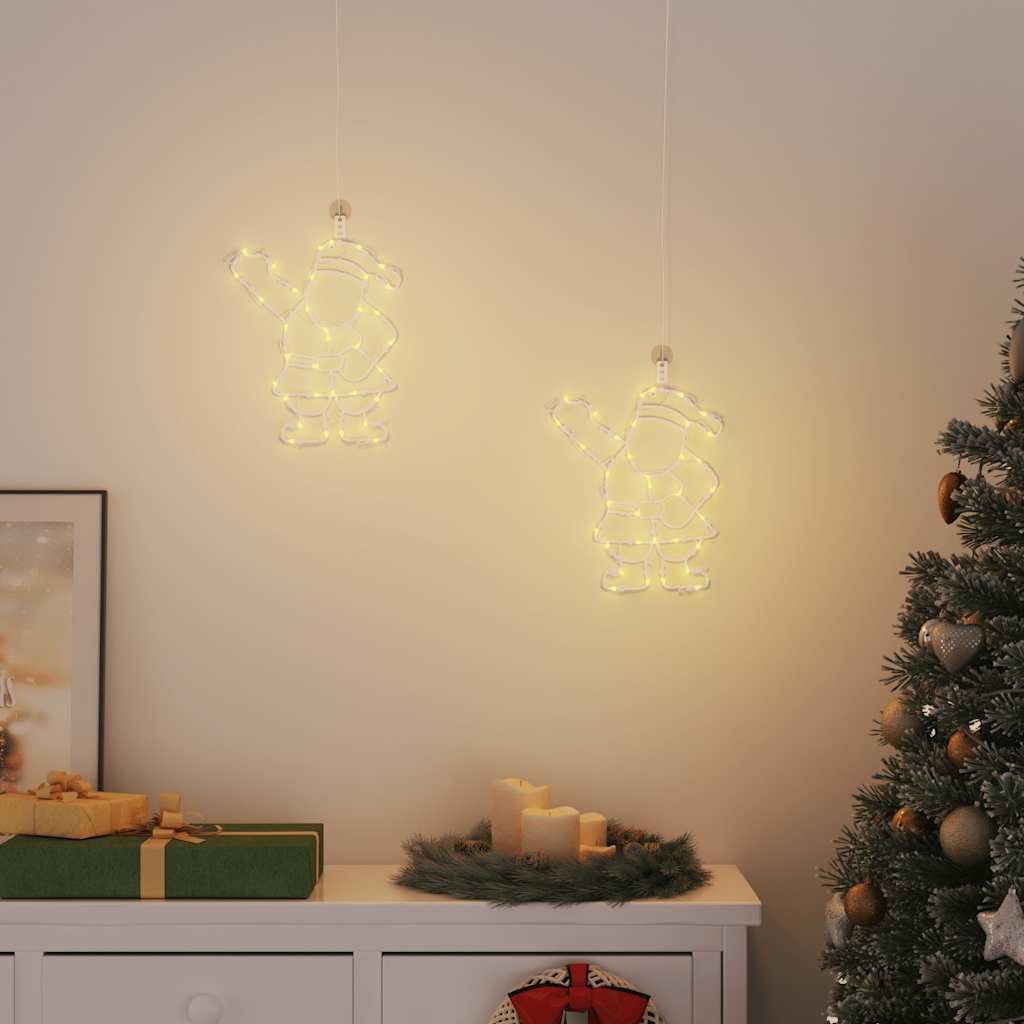 vidaXL Lampki świąteczne sylwetka świętego mikołaja, 2 szt., 35 LED
