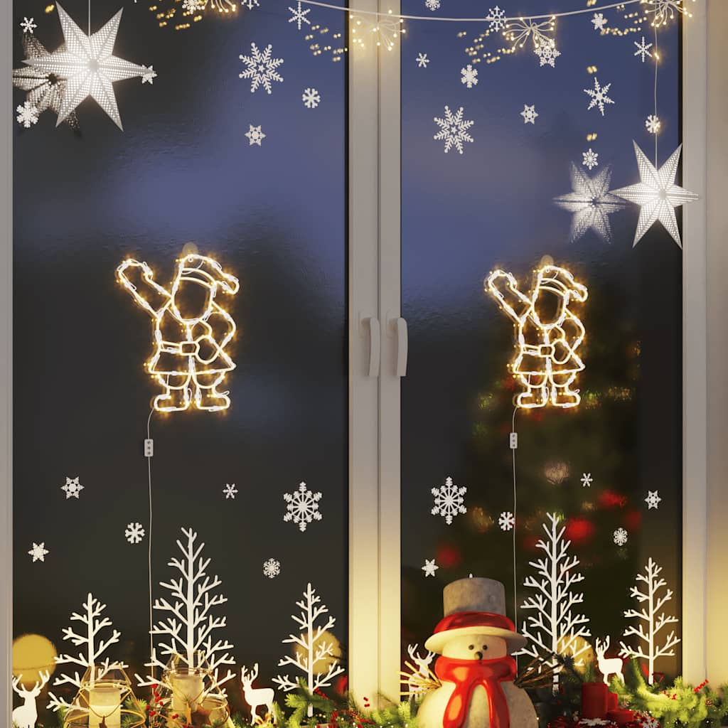 vidaXL Lampki świąteczne sylwetka świętego mikołaja, 2 szt., 35 LED