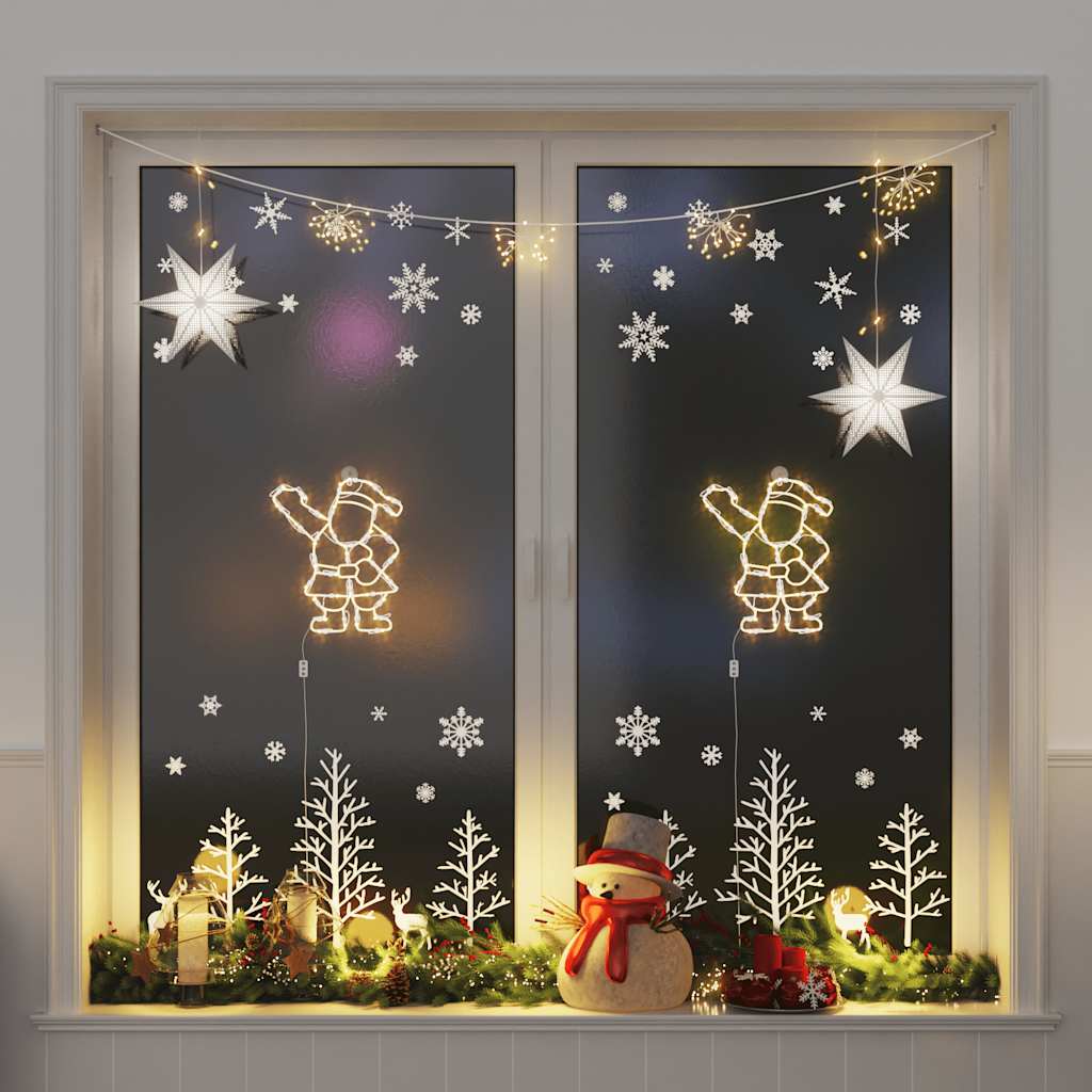 vidaXL Lampki świąteczne sylwetka świętego mikołaja, 2 szt., 35 LED