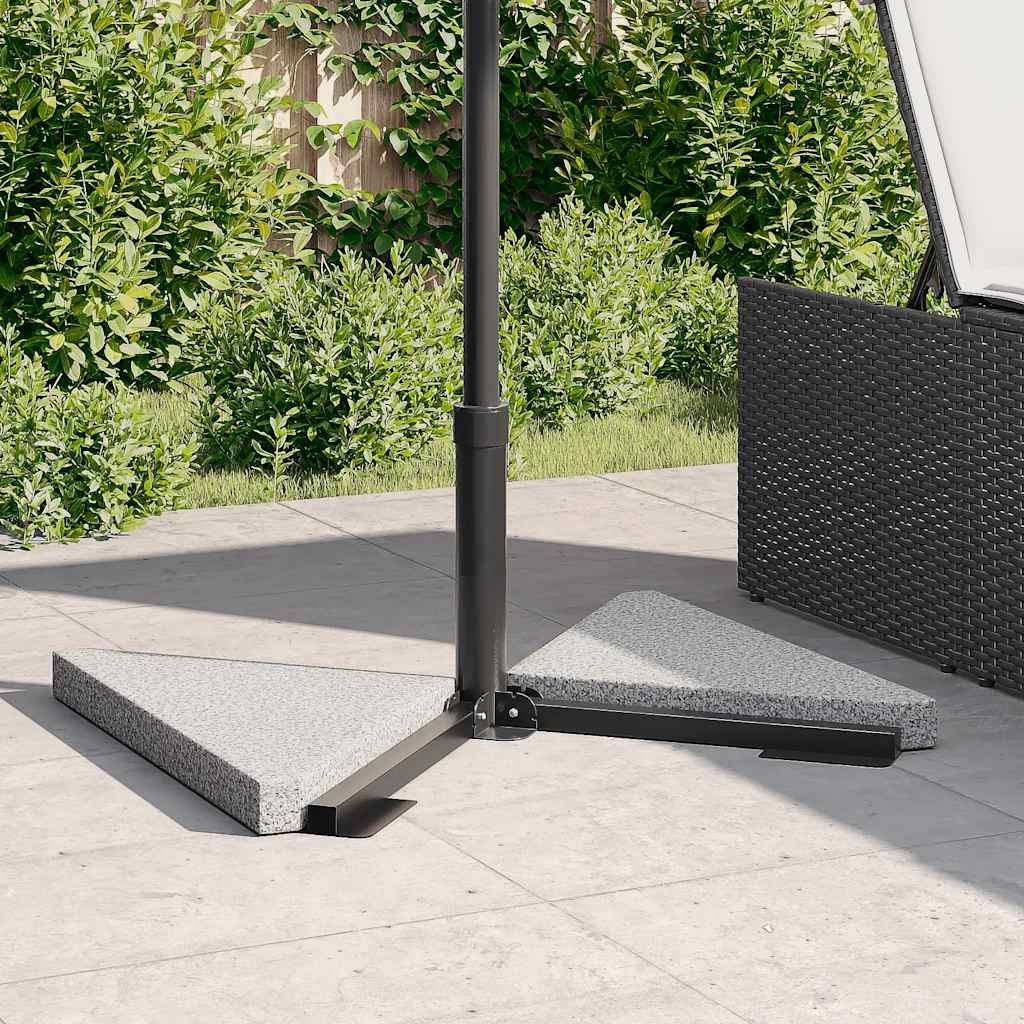 vidaXL Obciążniki do parasoli 2 szt., szare, granitowe, trójkątne, 14 kg