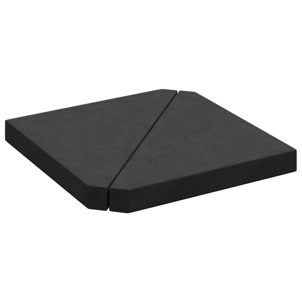 vidaXL Obciążniki do parasola, 2 szt., czarny granit, trójkątne, 14 kg