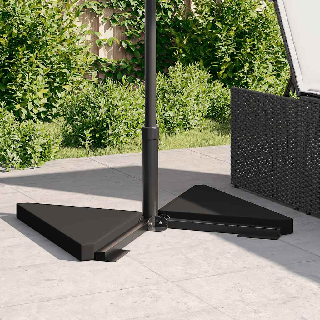 vidaXL Obciążniki do parasola, 2 szt., czarny granit, trójkątne, 14 kg