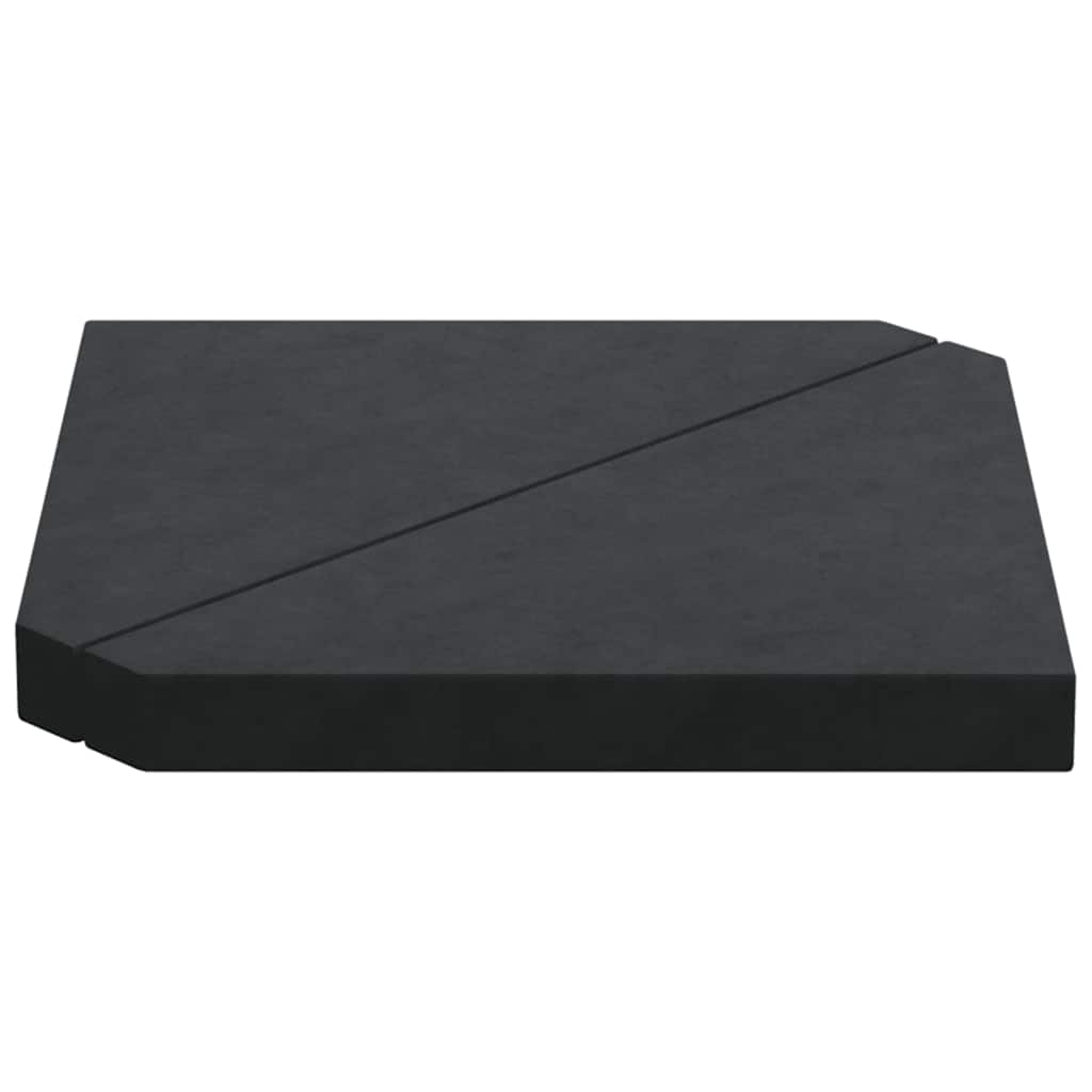 vidaXL Obciążniki do parasola, 2 szt., czarny granit, trójkątne, 14 kg