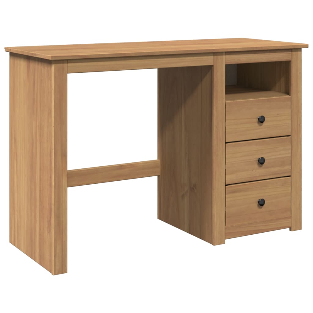vidaXL Biurko PANAMA, 112x45x75 cm, lite drewno sosnowe