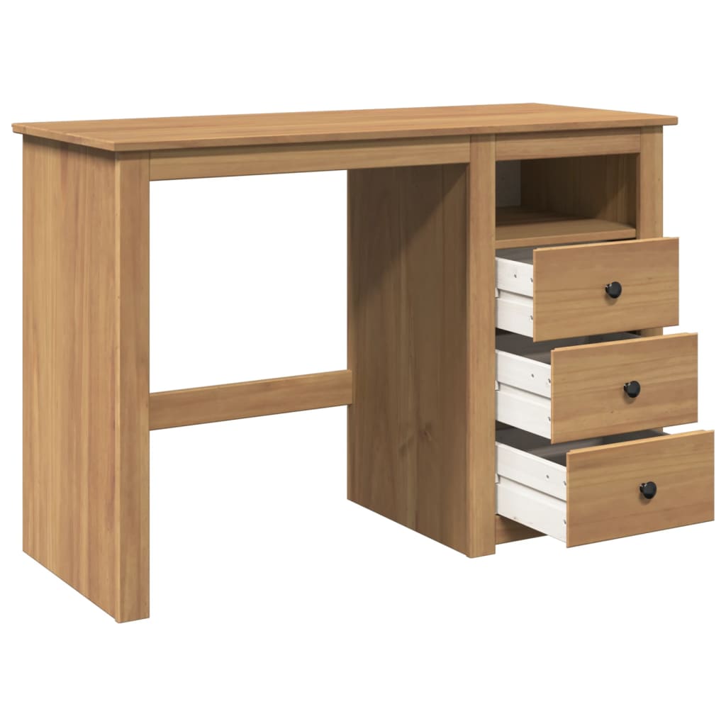 vidaXL Biurko PANAMA, 112x45x75 cm, lite drewno sosnowe