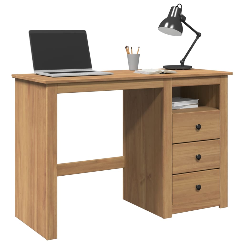 vidaXL Biurko PANAMA, 112x45x75 cm, lite drewno sosnowe