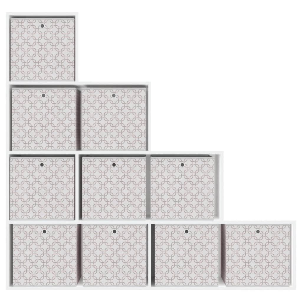 vidaXL Składane pudełka, 10 szt., kremowe, 32x32x32 cm, włóknina