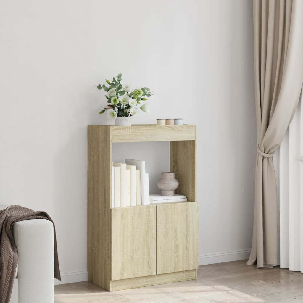 vidaXL Wysoka szafka, db sonoma, 63x33x100 cm, materiał drewnopochodny