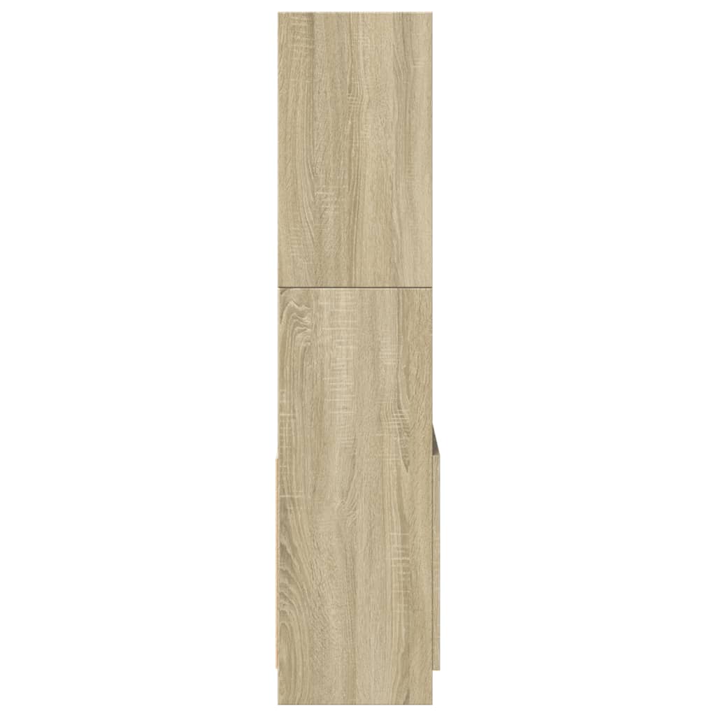 vidaXL Wysoka szafka, dąb sonoma, 63x33x140cm, materiał drewnopochodny