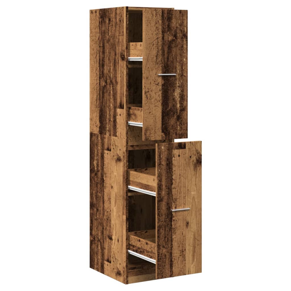 vidaXL Szafka apteczna, stare drewno, 30x41x144,5 cm