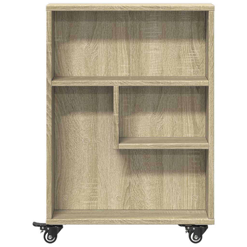 vidaXL Wąski wózek magazynowy Sonoma Oak 48x13x68 cm Drewno konstrukcyjne