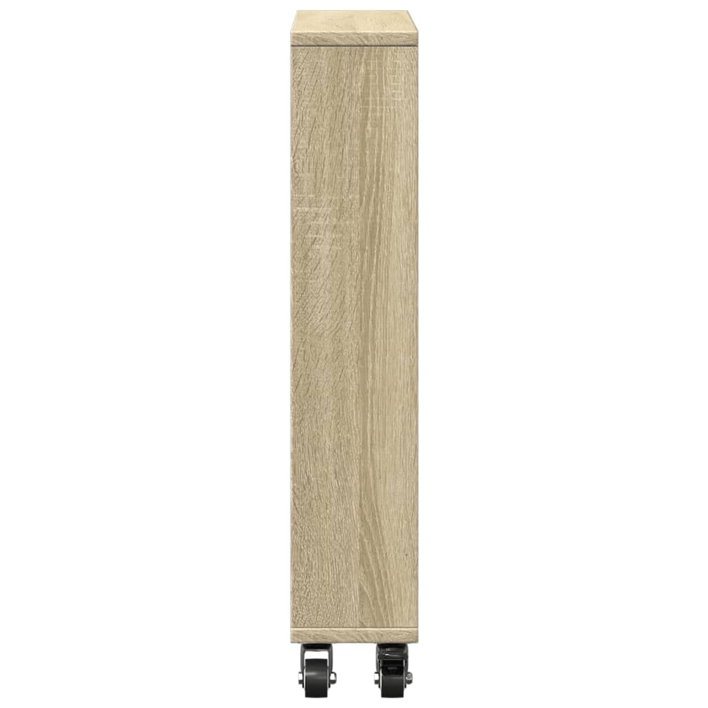vidaXL Wąski wózek magazynowy Sonoma Oak 48x13x68 cm Drewno konstrukcyjne