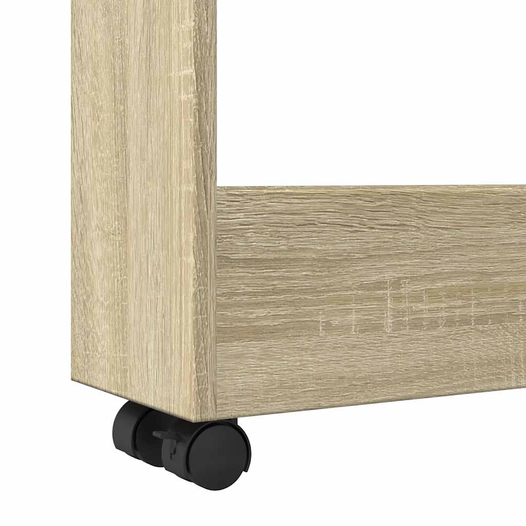 vidaXL Wąski wózek pomocniczy, 3-poziomowy, dąb sonoma