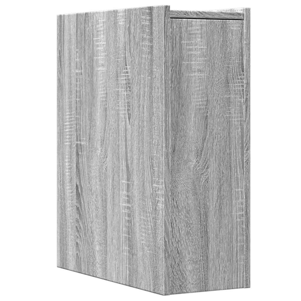 vidaXL Wąska szafka łazienkowa na kółkach, szary dąb sonoma