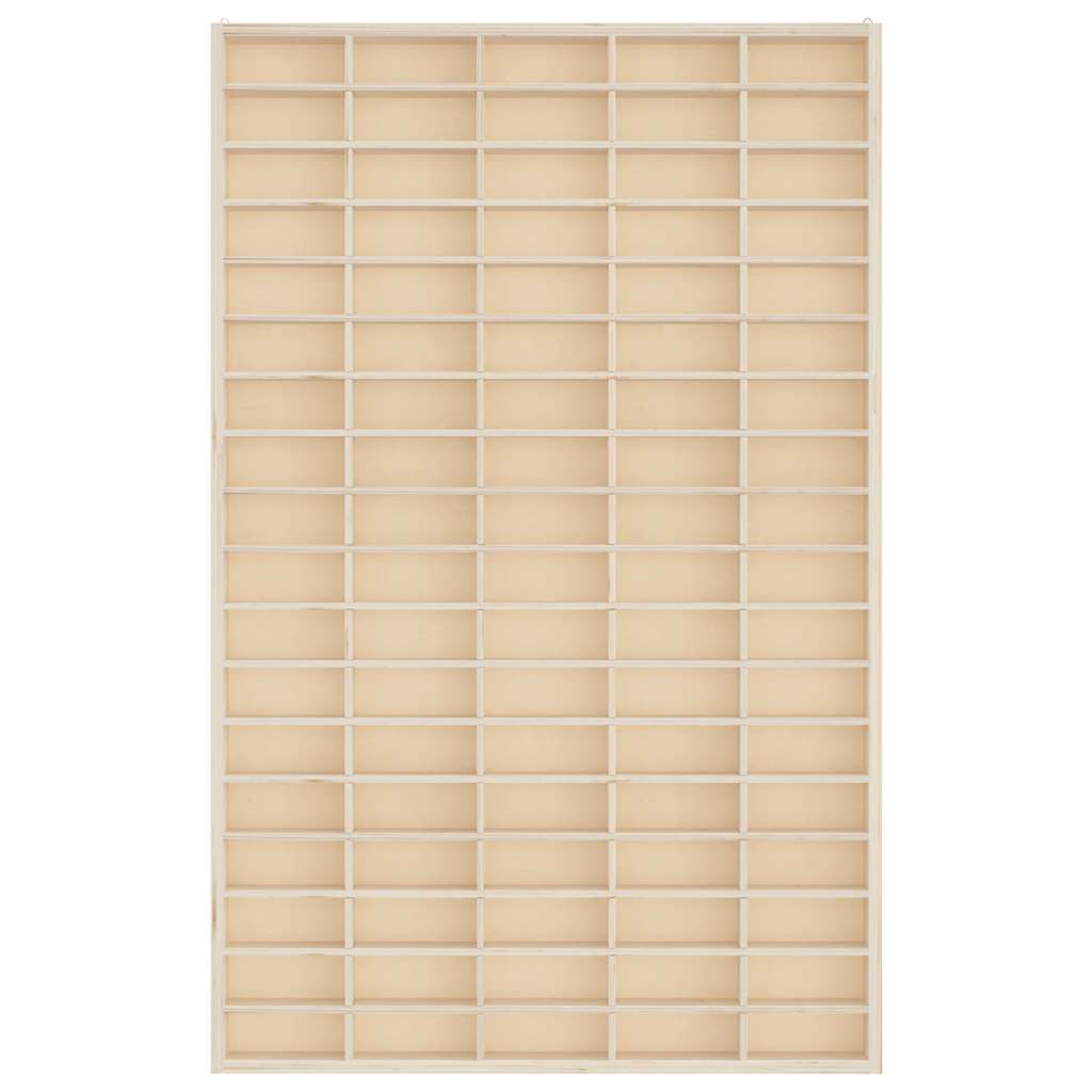 vidaXL Drewniana gablota kolekcjonerska z 90 przegródkami 50,5x4,5x79cm