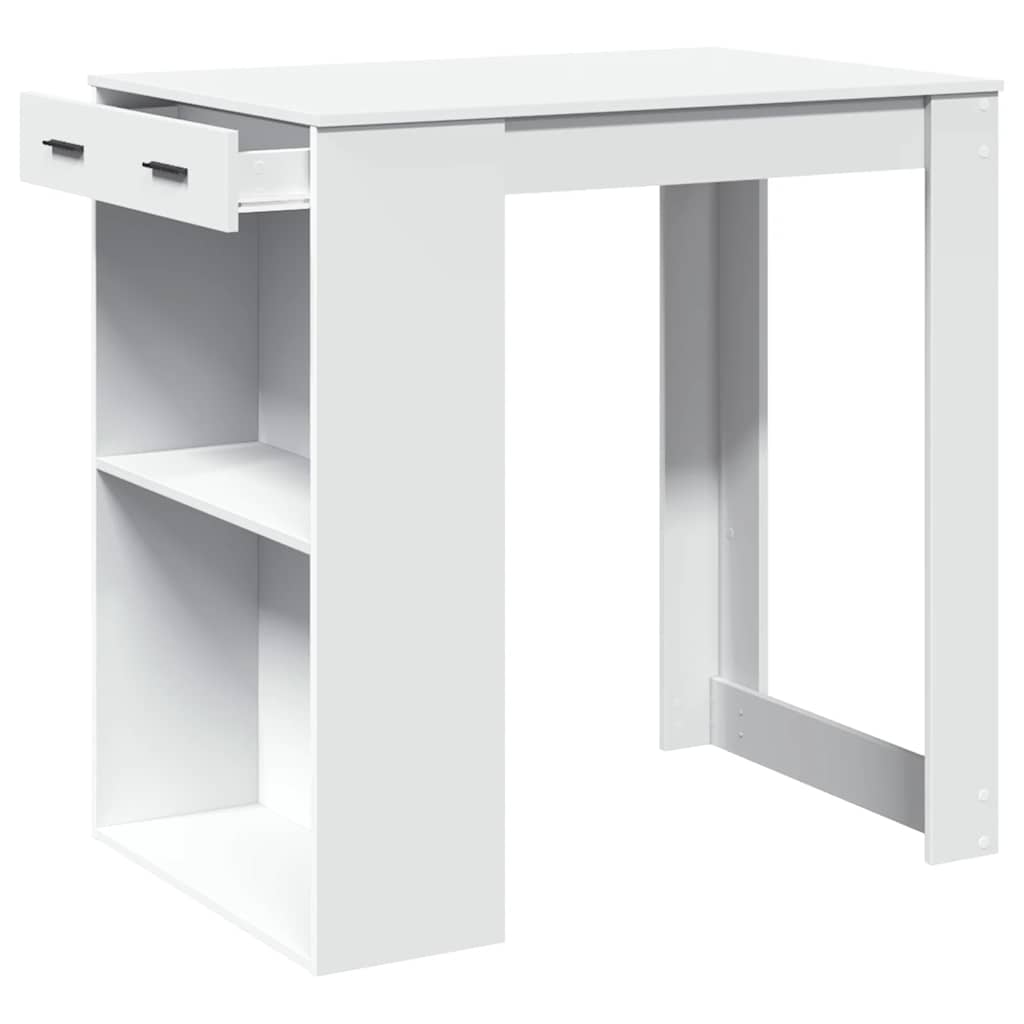 vidaXL Stolik barowy, biały, 102x70x103,5 cm, materiał drewnopochodny