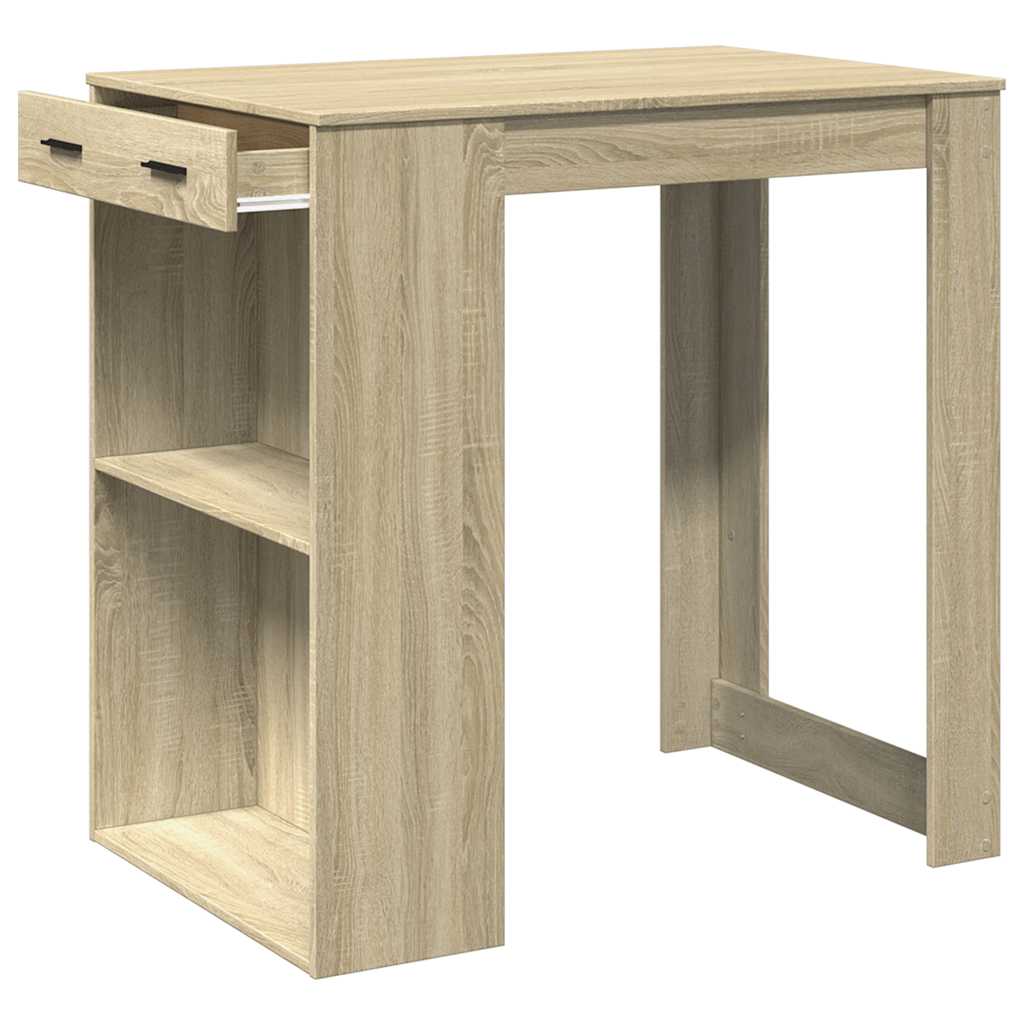 vidaXL Stolik barowy, dąb sonoma, 102x70x103,5 cm